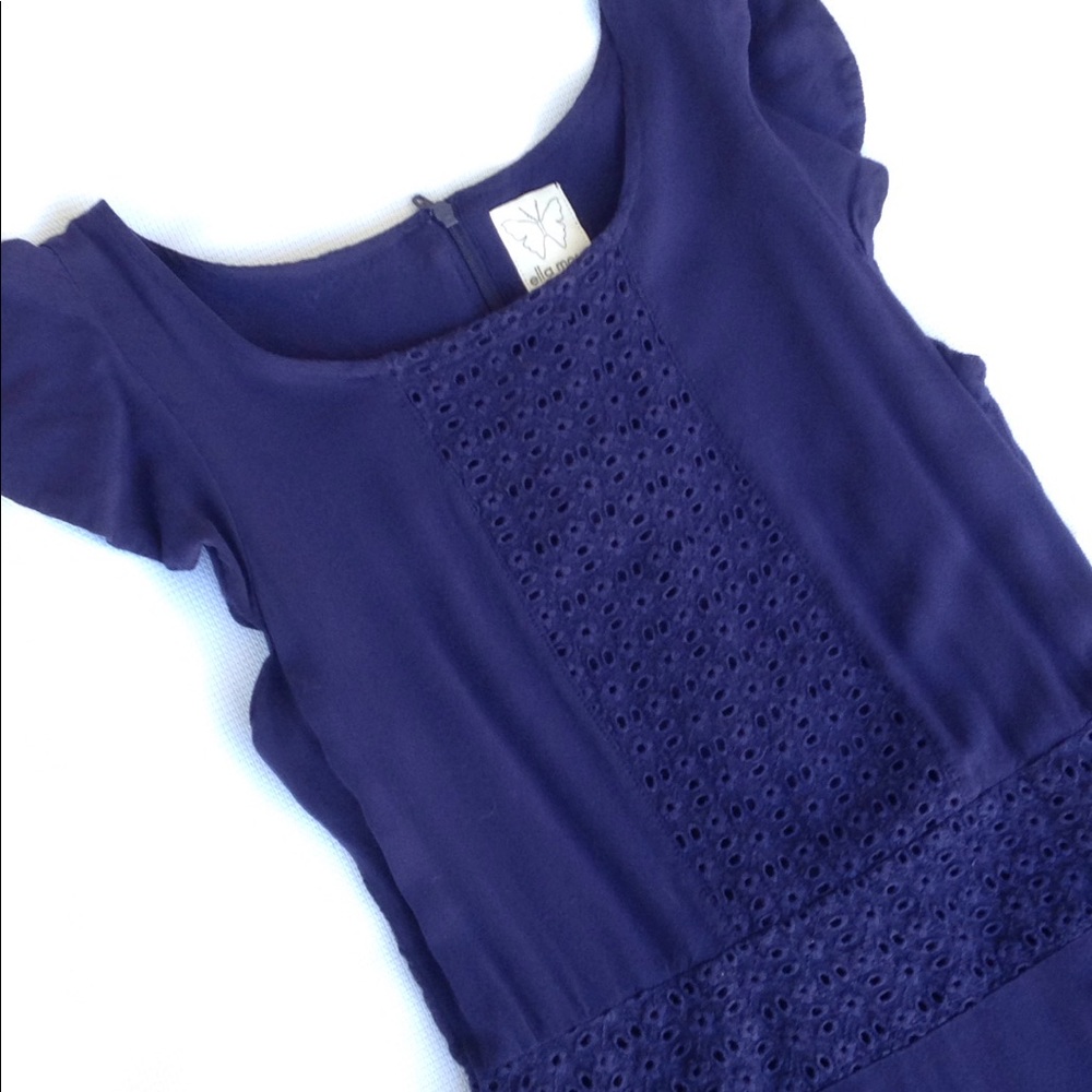 Ella Moss Dress, sz 14, Navy Blue, EUC
